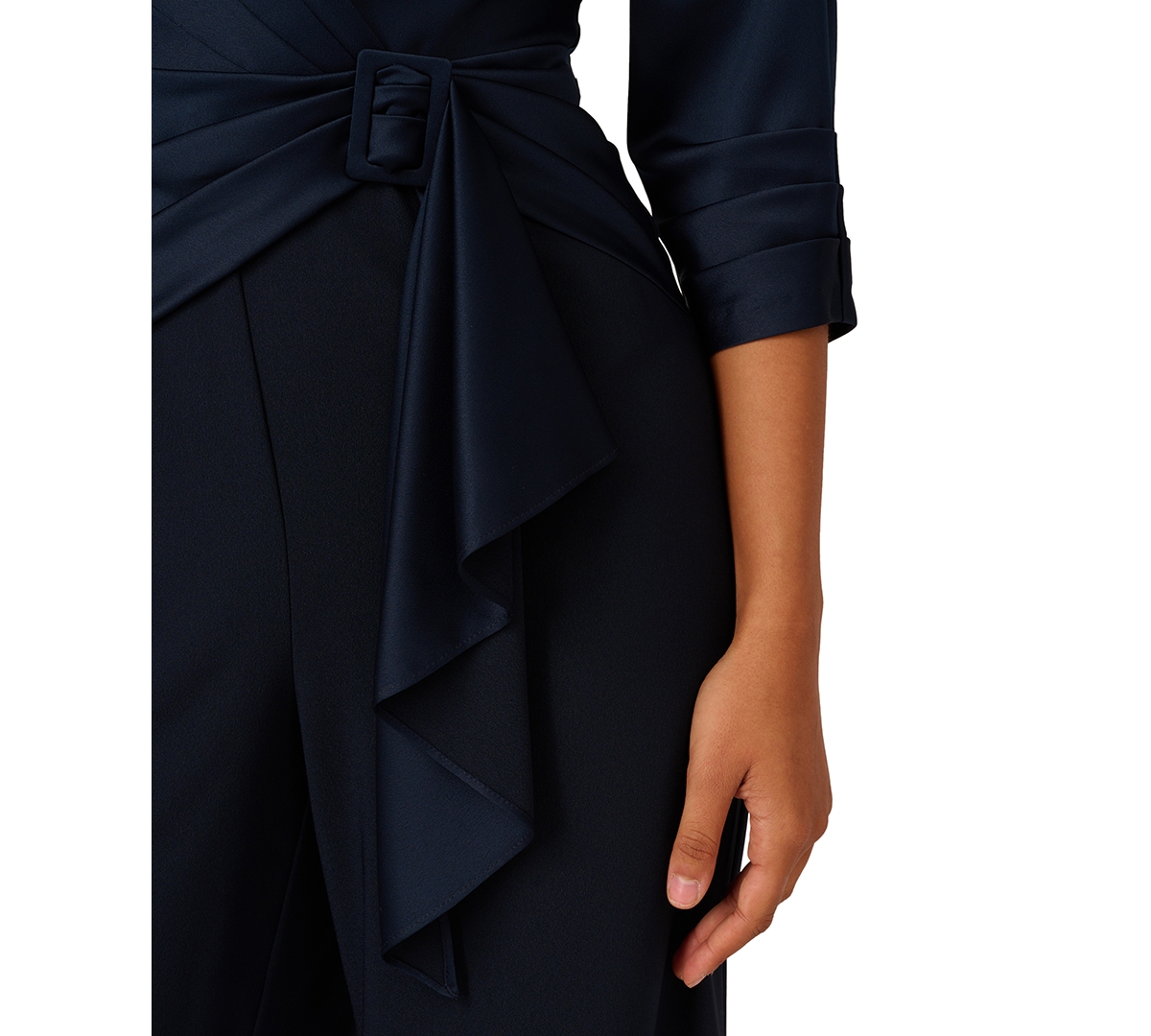 Adrianna Papell Women's Faux-Wrap Wide-Leg Jumpsuit