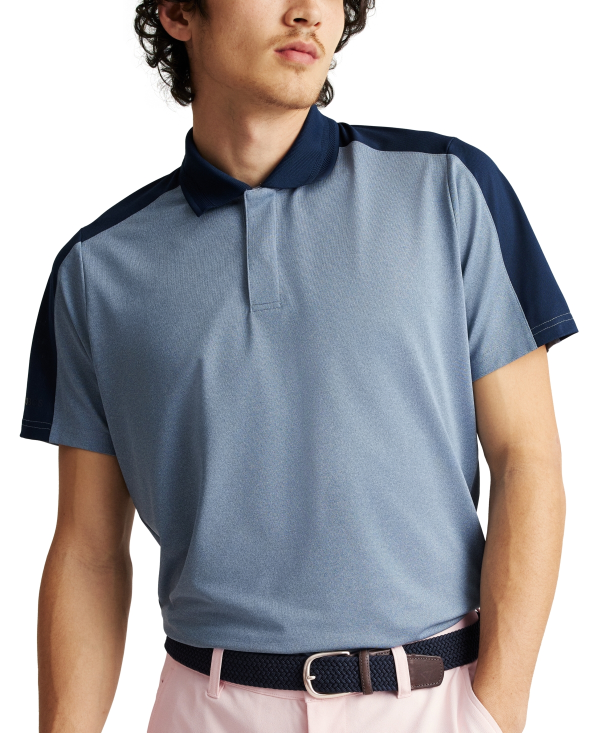 Men's Short-Sleeve Colorblocked Performance Polo Shirt - Lt Denim H