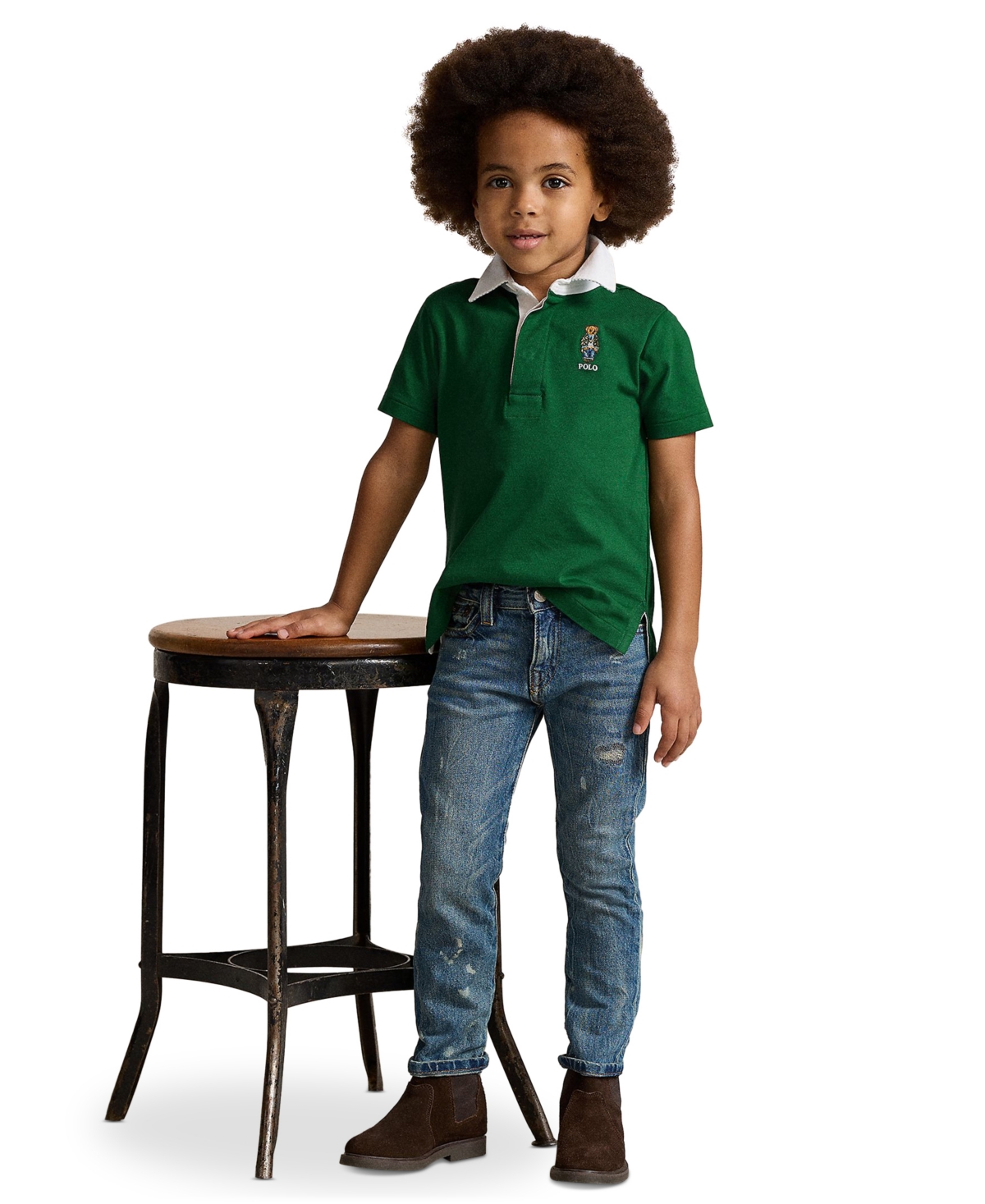 Polo Ralph Lauren Toddler and Little Boys Polo Bear Cotton Rugby Polo Shirt