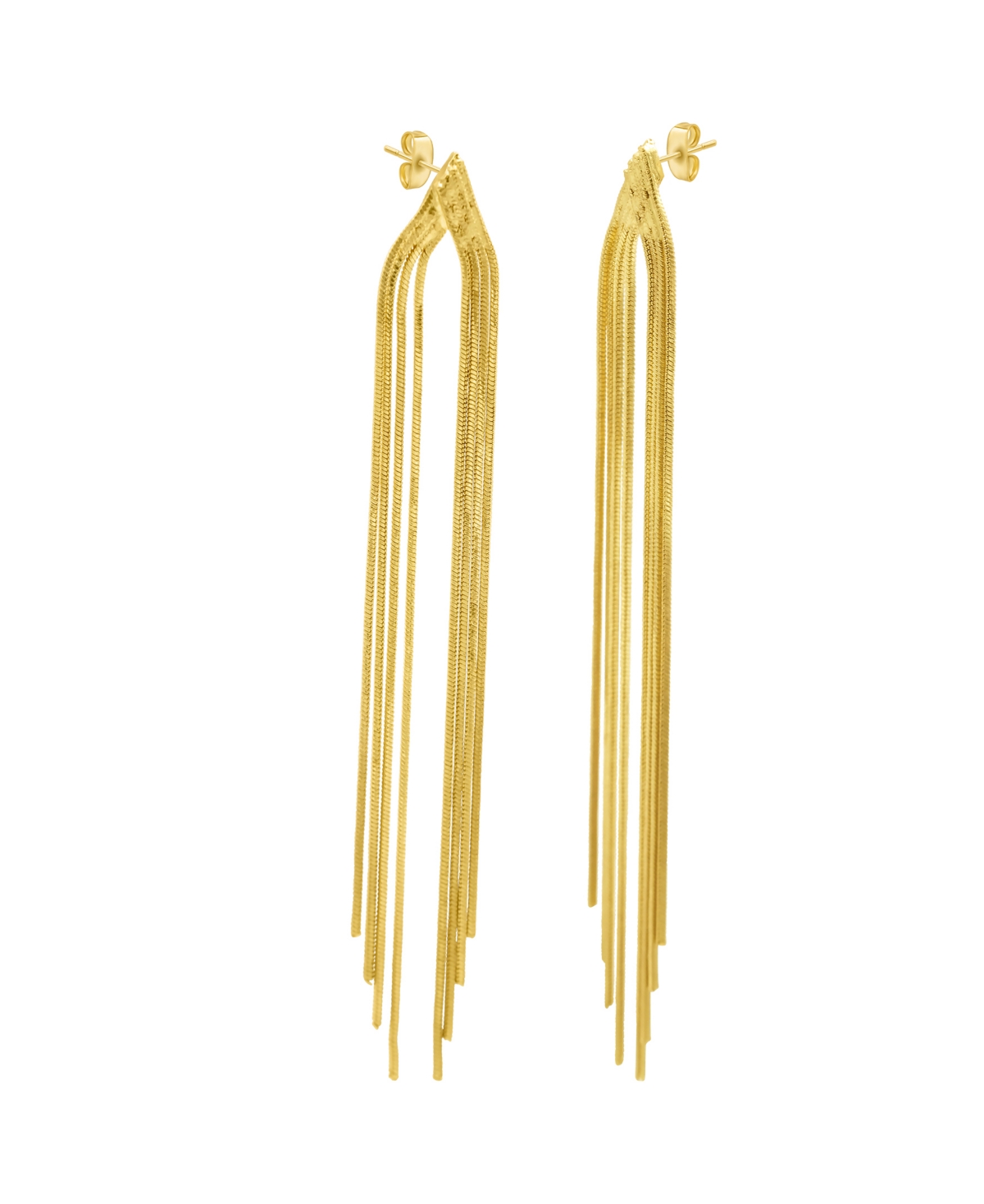 14K Gold-Plated Multi-Strand Slinky Drop Earrings - Gold