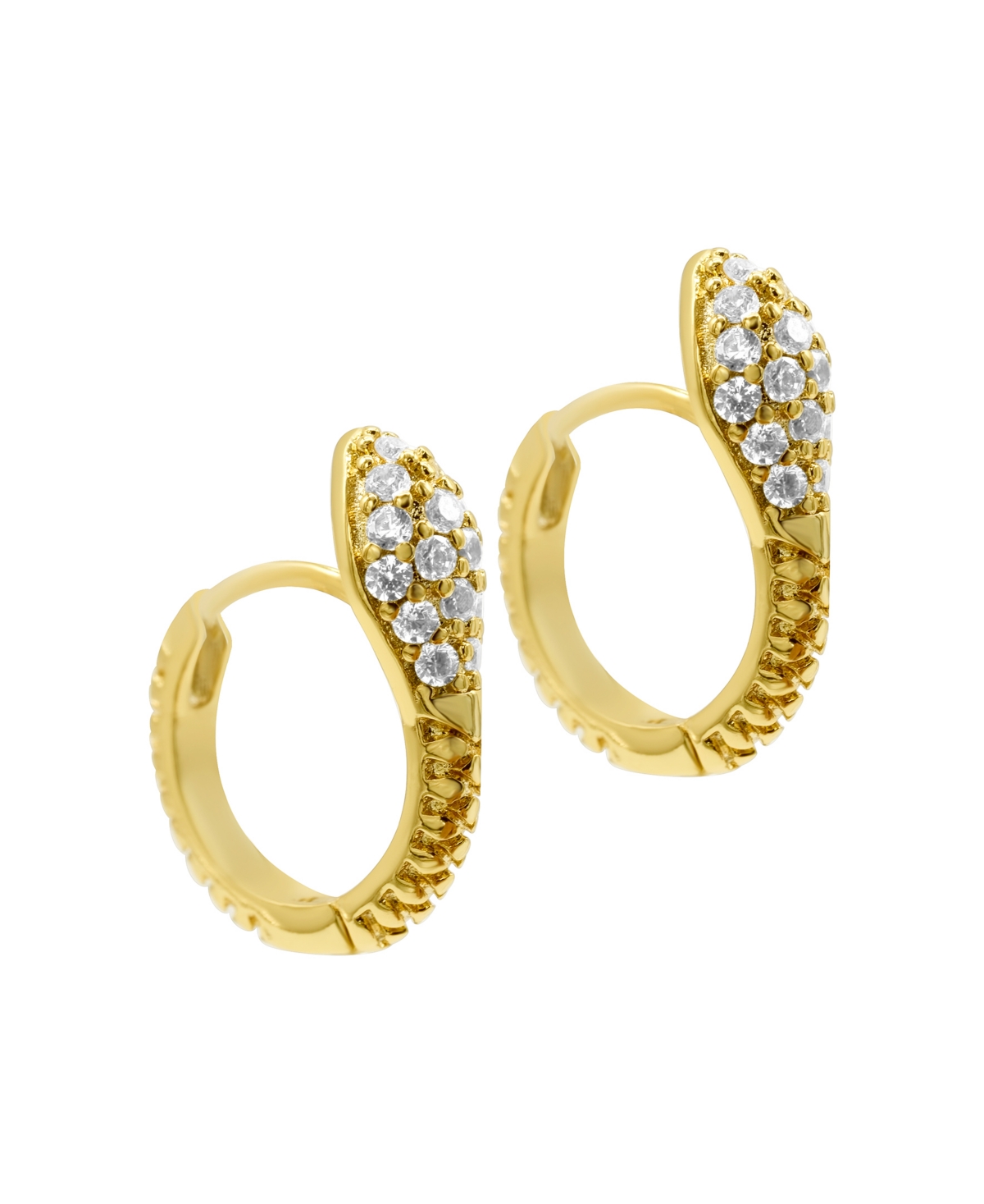 Shop Adornia 14k Gold-plated Snake Crystal Wrap Huggie Earrings