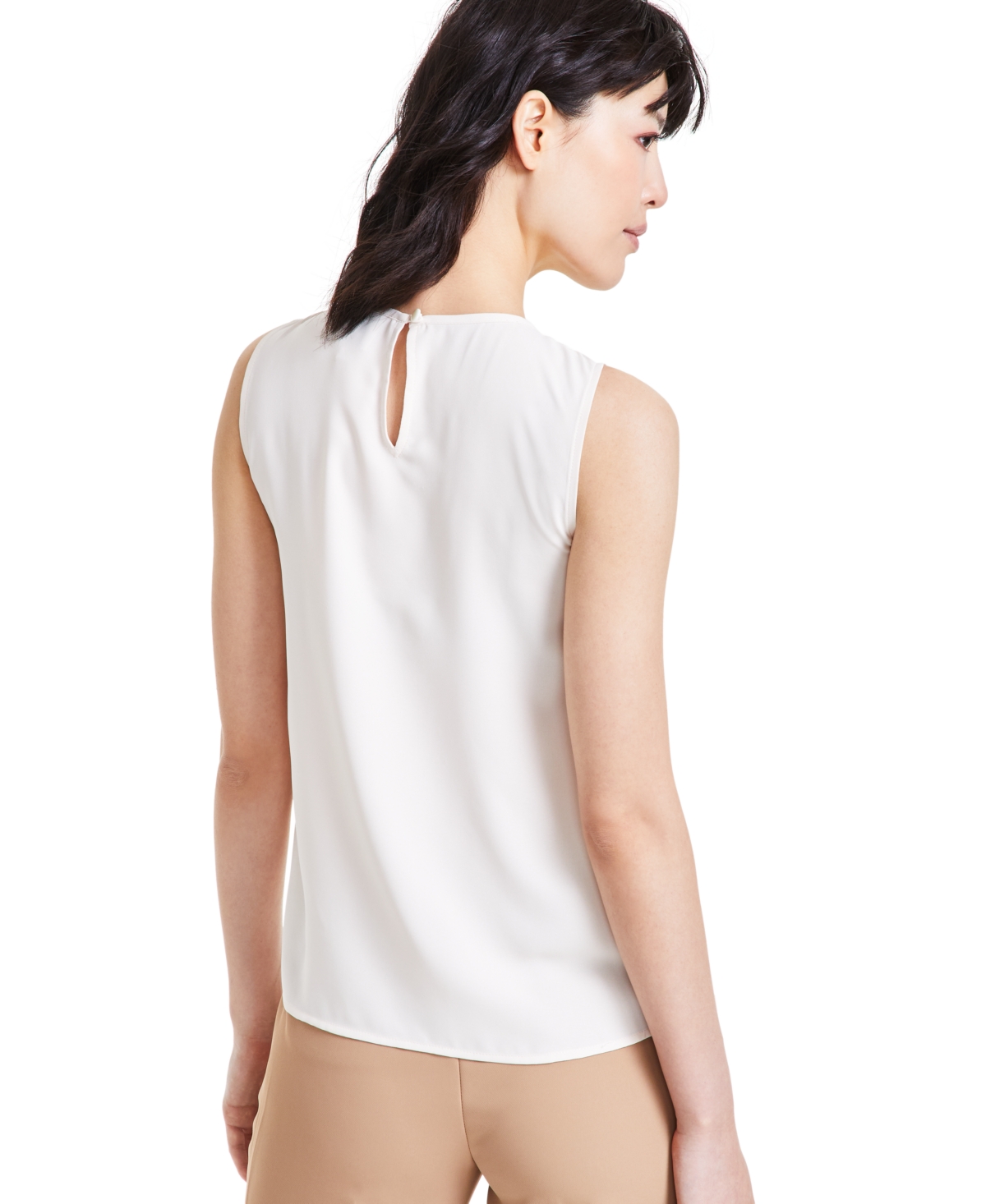 Anne Klein Women's Pleat-Front Sleeveless Top