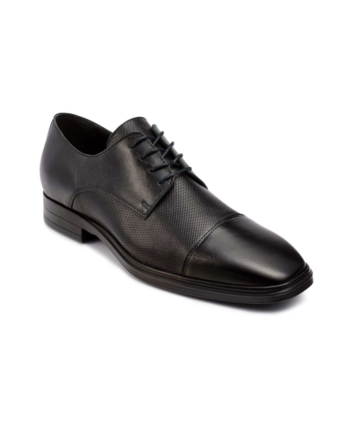 Shop Karl Lagerfeld Men's Leather Cap Toe Derby Lace-up Shoes In Black