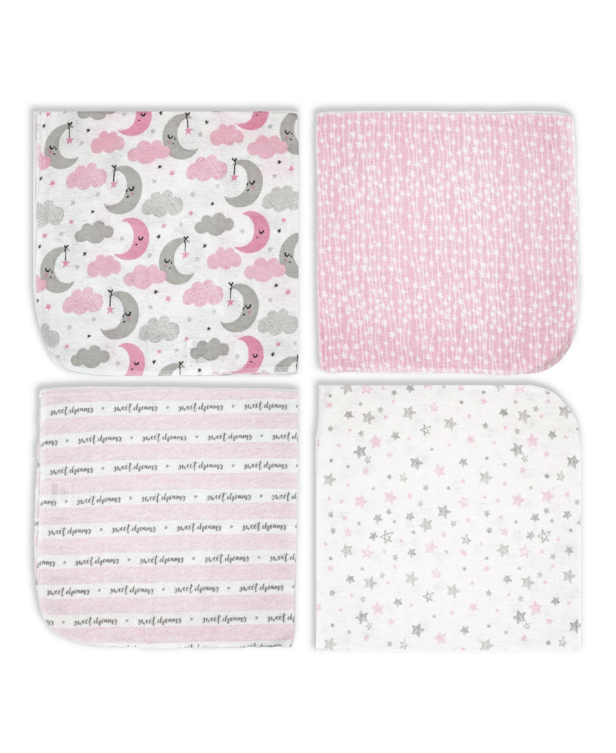 Shop Tendertyme Baby Boys Or Baby Girls Sweet Dreams Receiving Blankets, Pack Of 4 In Pink