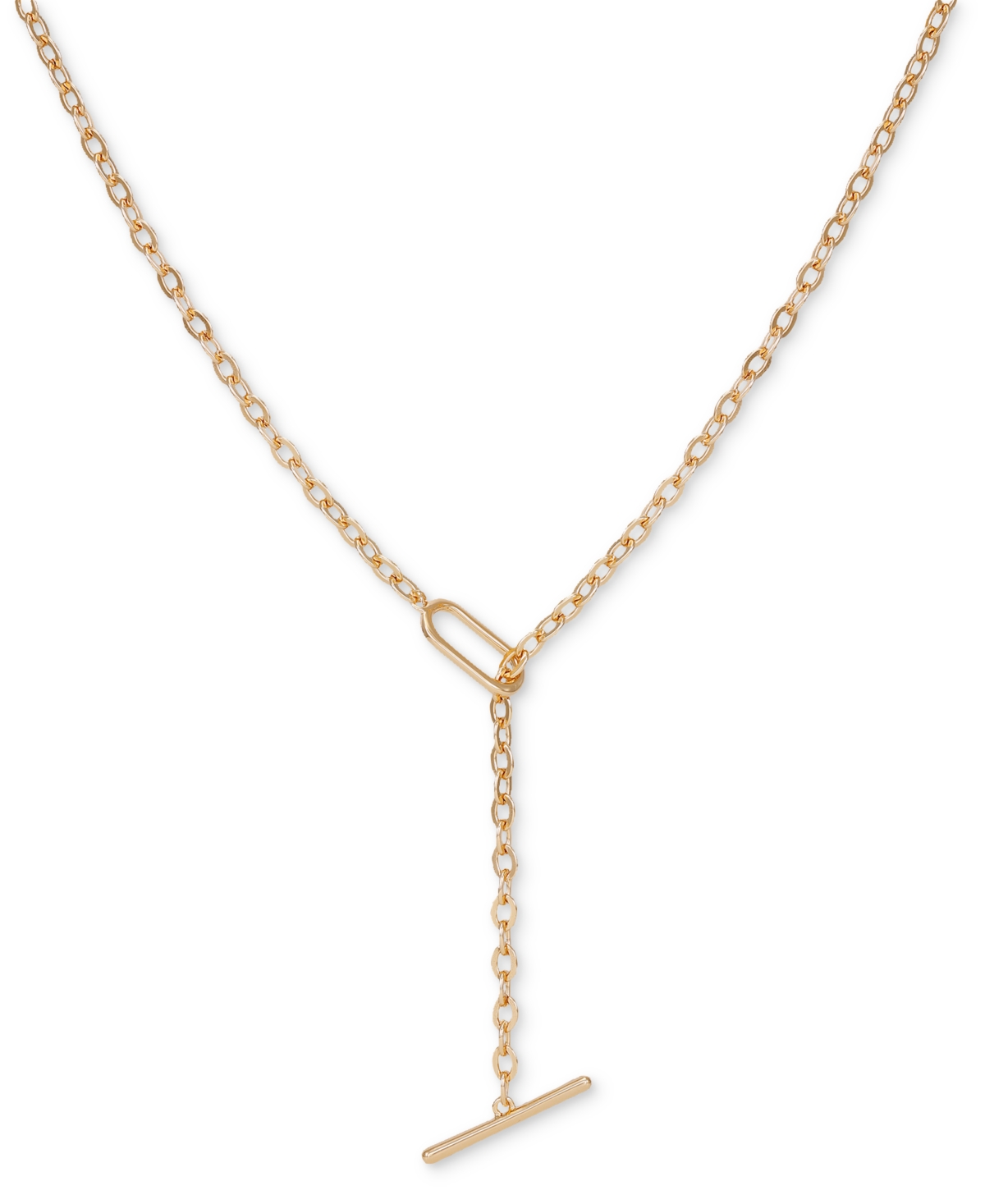 Shop Guess Gold-tone Crystal 36" Toggle Lariat Necklace