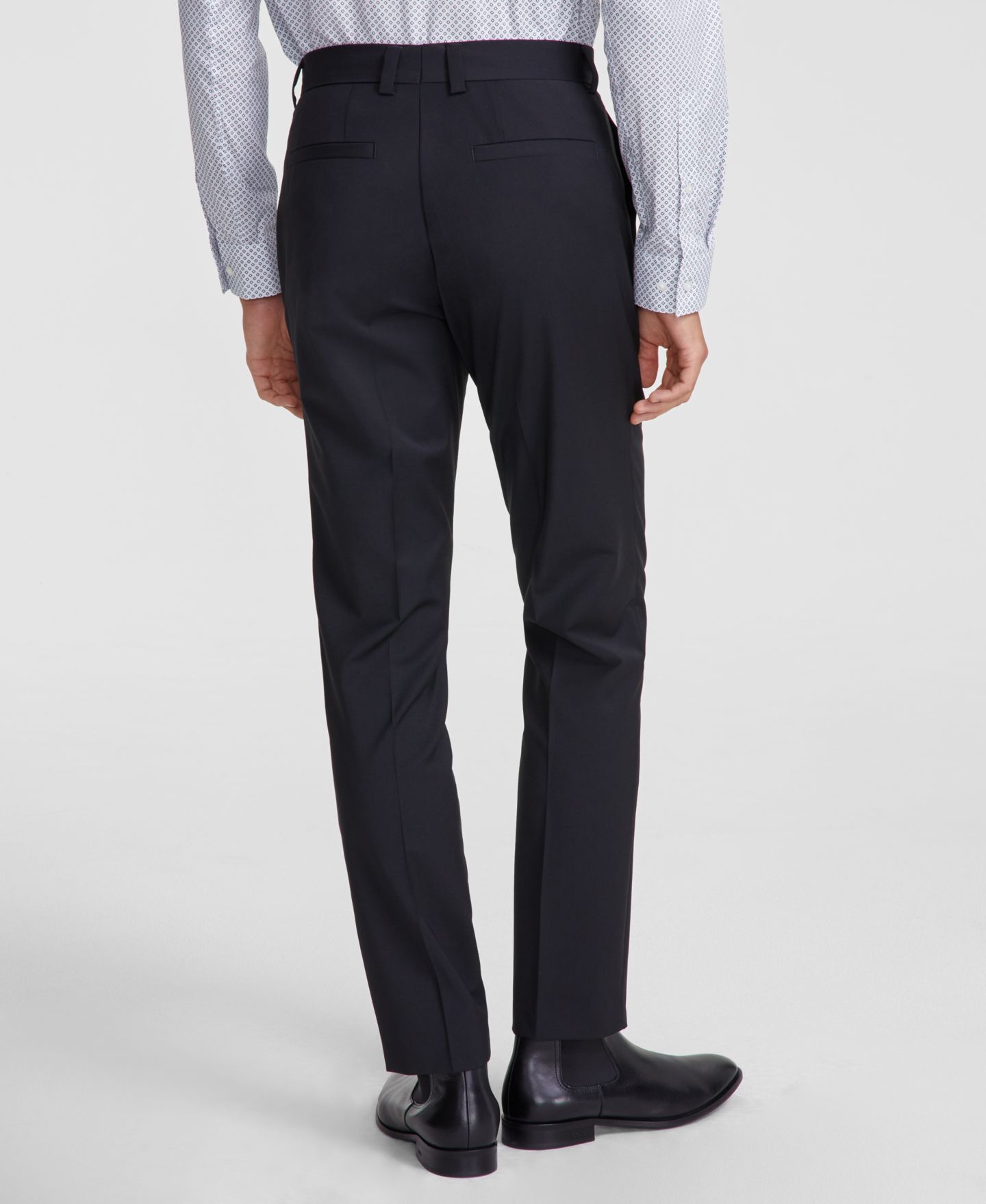 Мужские брюки Hugo Boss Modern-Fit Solid Wool-Blend Suit Trousers, цвет: Чёрный — фото 2