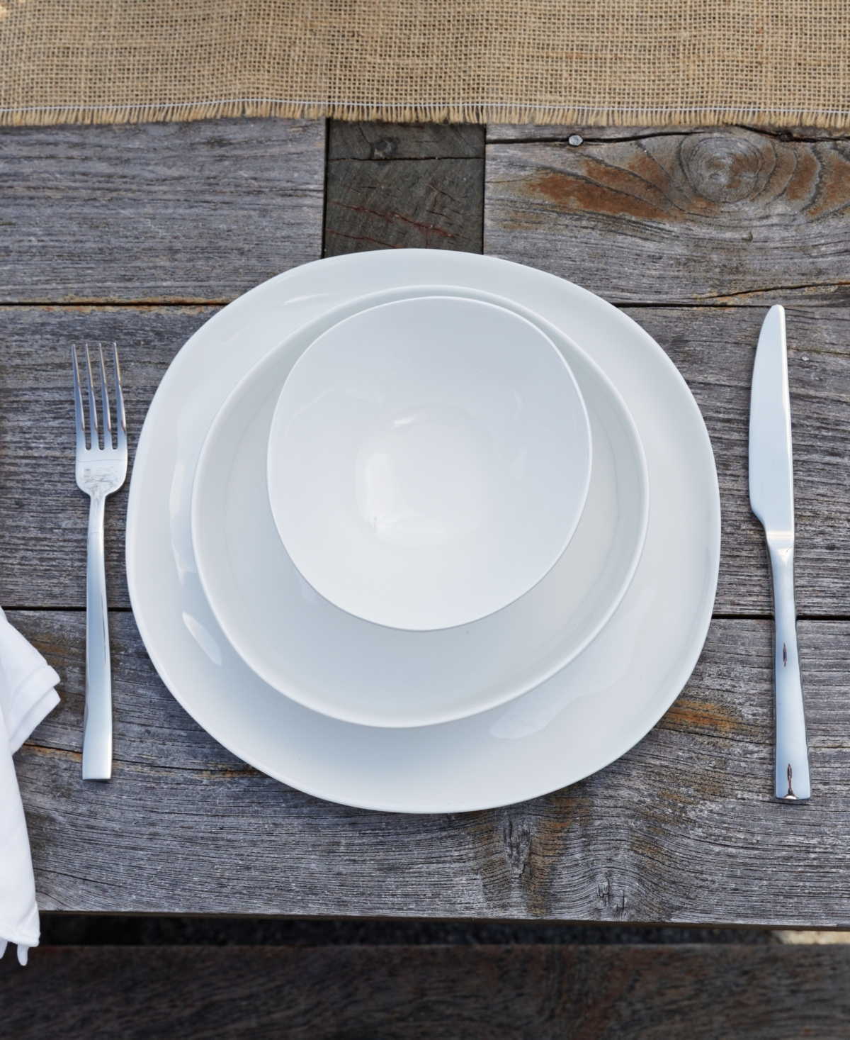 Fortessa Melamine Sandia Dinner Plates, Set Of 6 In Bianco