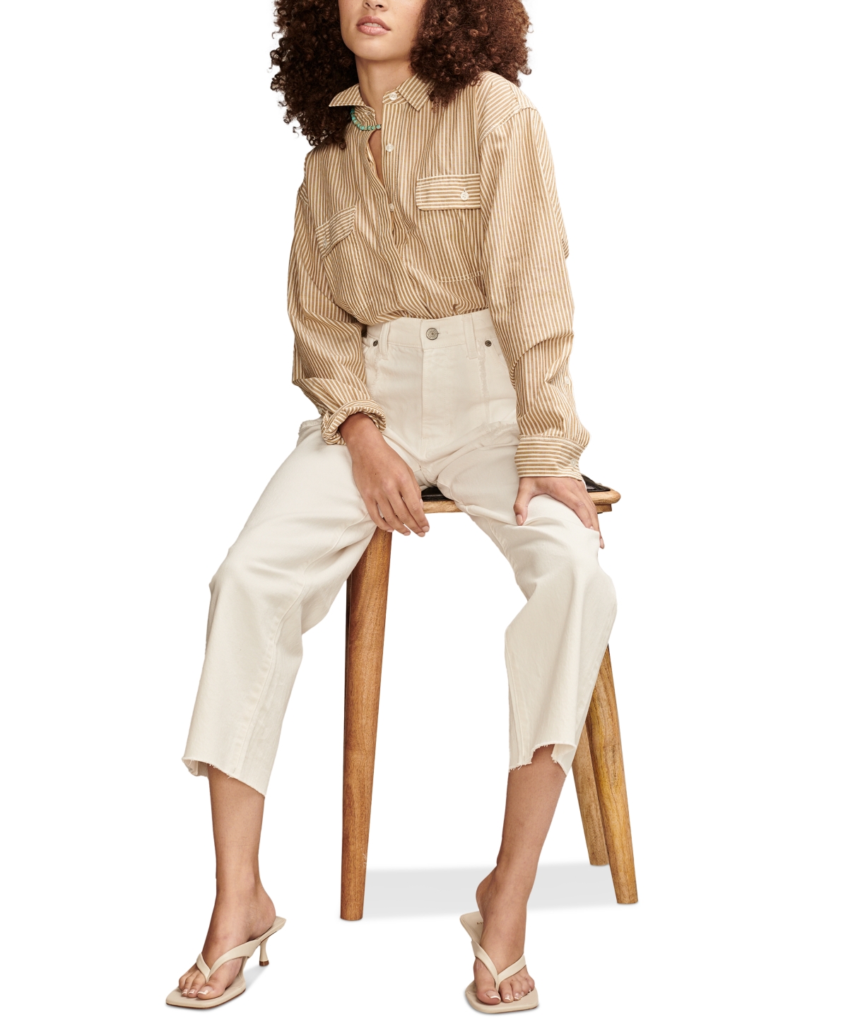 Shop Lucky Brand Women's Legend Patch-pocket Wide-leg Jeans In Fresh Start
