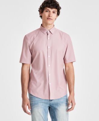alfani short sleeve dress shirts Amazon.com: Alfani Mens Textured Button Up Shirt, White, Small : Clothing,  Shoes & Jewelry