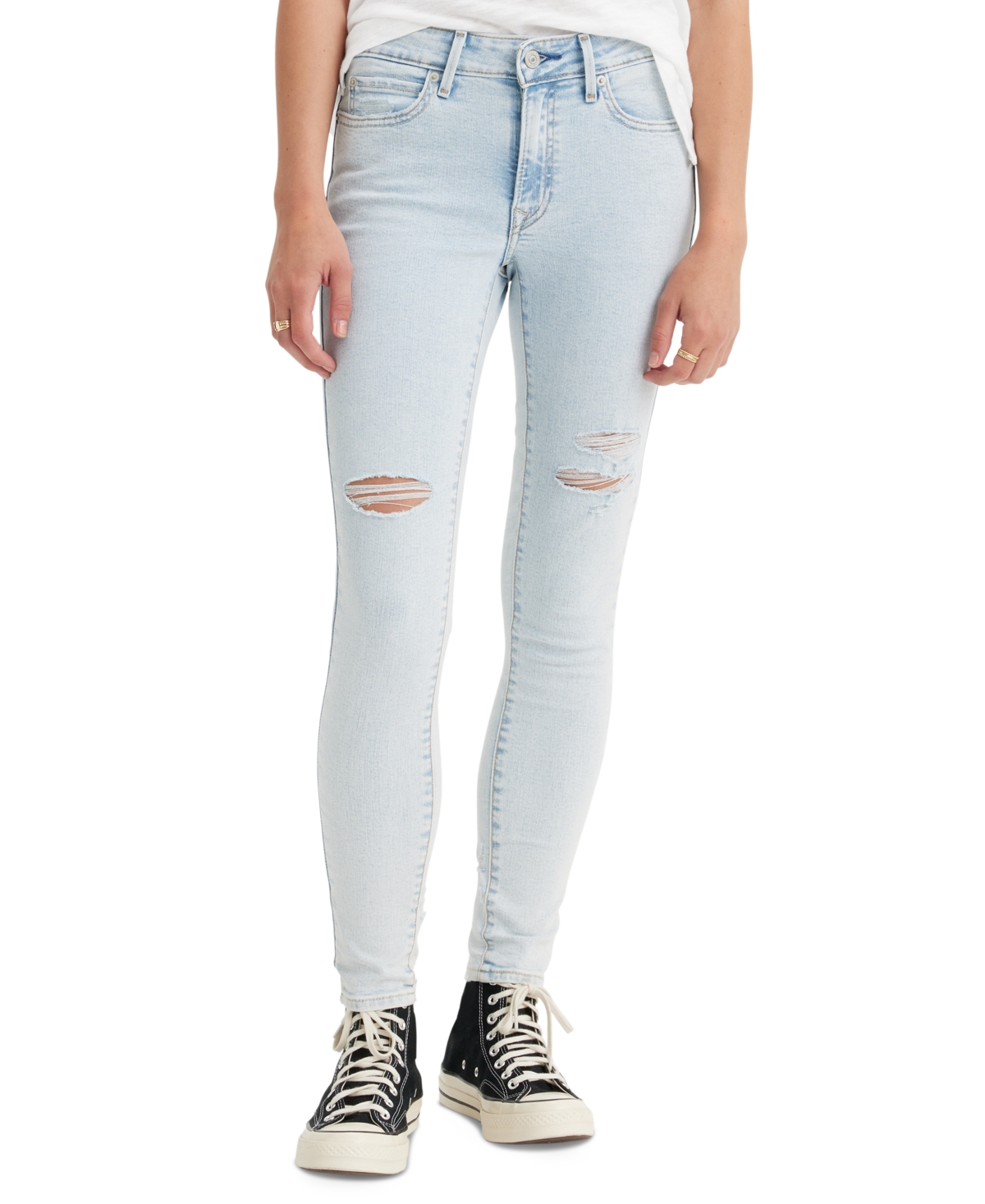Levi s Women s 711 Mid Rise Stretch Skinny Jeans Soft Clean White Smart Closet