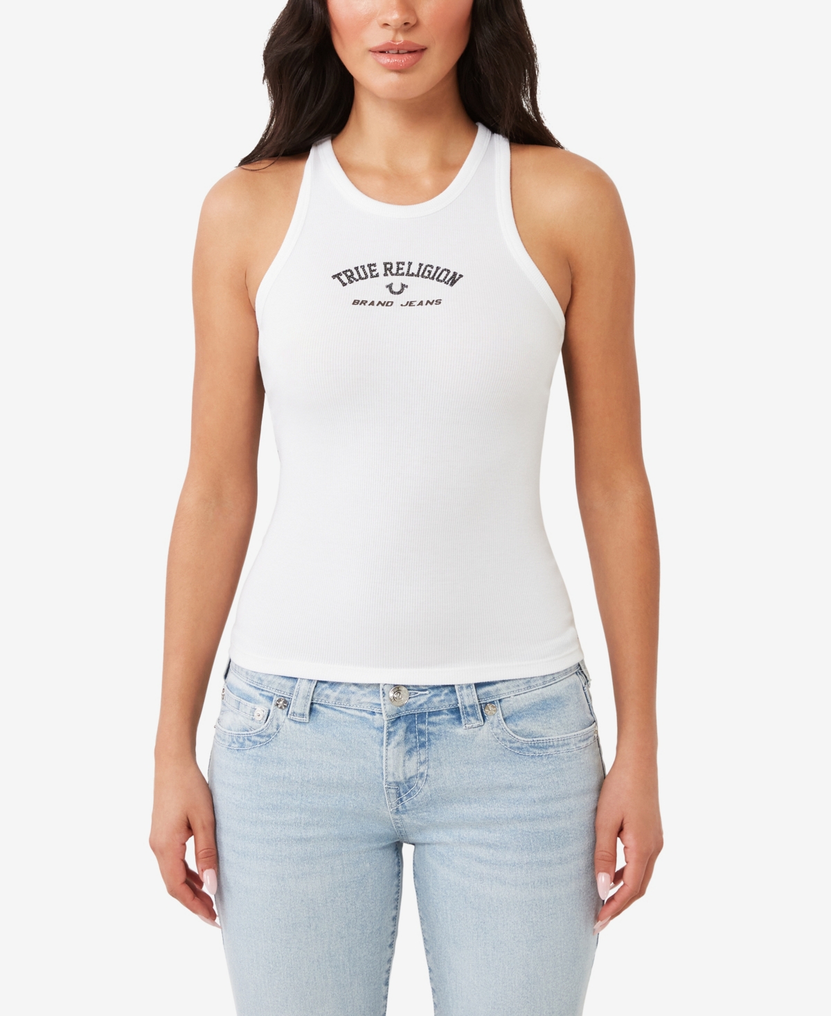 True Religion Women's Branded Goddess Tank Top In Optic White