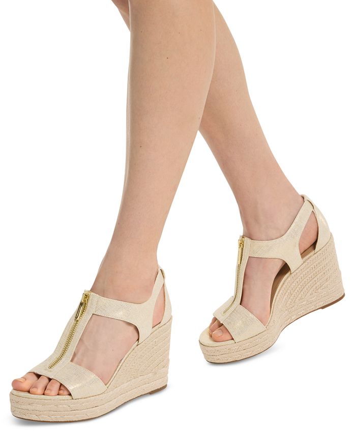 Michael Kors Berkley Zipper Espadrille Platform Wedge Sandals Macy's