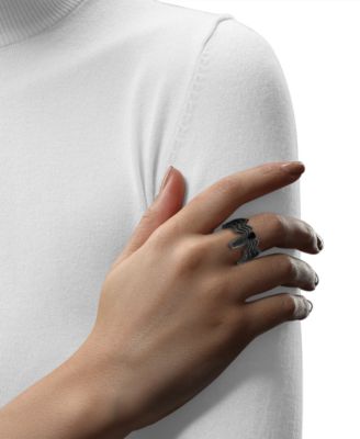 Marvel Onyx & Diamond (1/10 ct. t.w.) Venom Spiderman Ring in Black Rhodium-Plated Sterling Silver