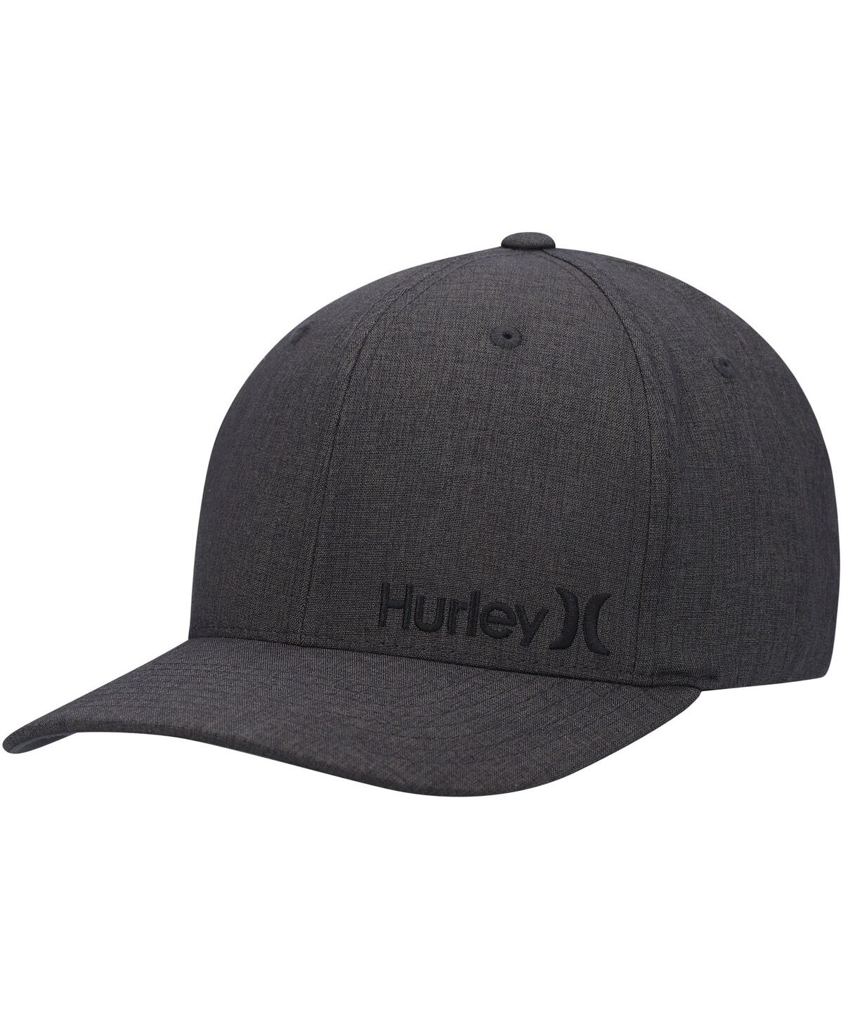 Hurley Men's  Heathered Charcoal Corp Textured Tri-blend Flex Fit Hat