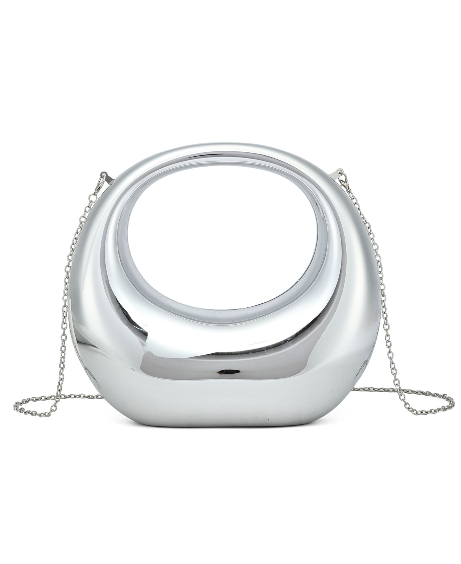 Amour Crescent Metallic Clutch