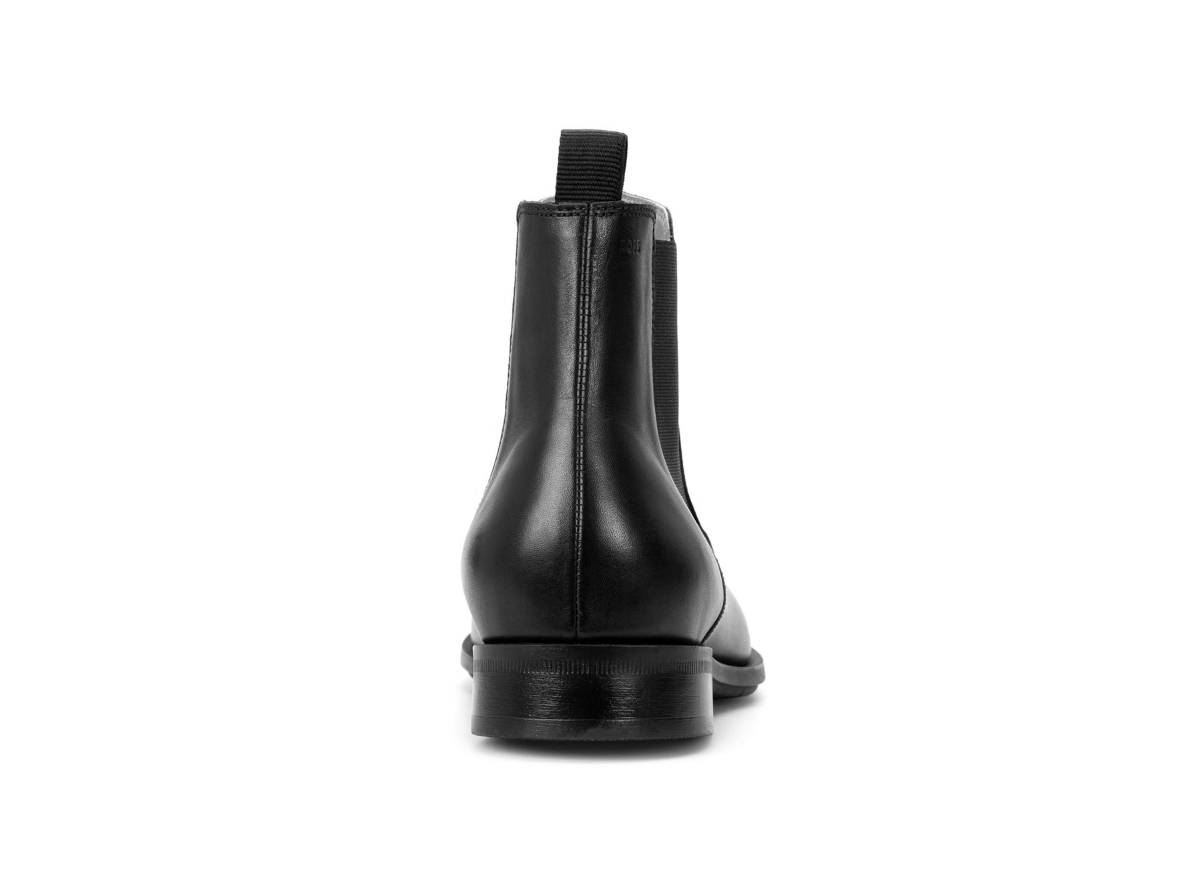 Shop Hugo Boss Men's Colby Leather Chelsea Slip On Boot In Black