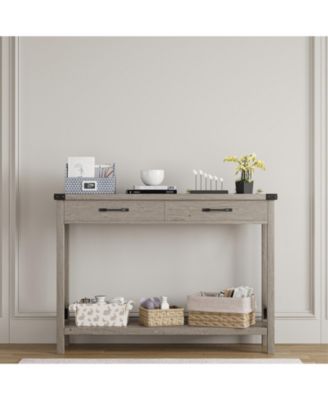 GAOMON Console Table with 2 Drawers, Farmhouse Entryway Table with Storage Shelf, Accent Wood Sofa Table for Living Room, Hallway, Foyer