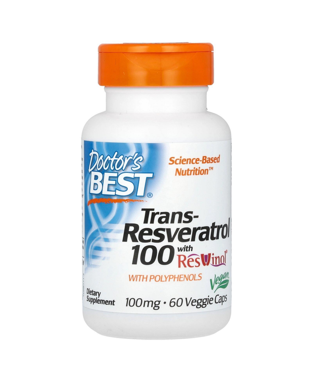 Trans-Resveratrol 100 with ResVinol 100 mg - 60 Veggie Caps - Assorted Pre-pack (See Table