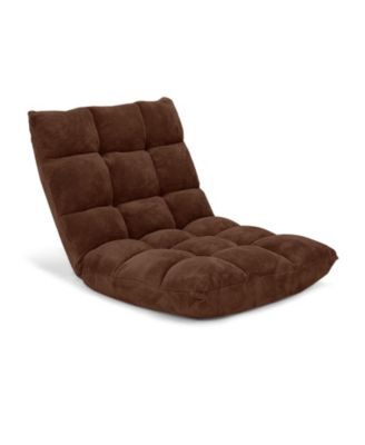 14 Position Adjustable Floor Chair with Cushioned Seat and Back Support