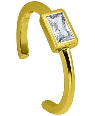 Cubic Zirconia Baguette Bezel Toe Ring
