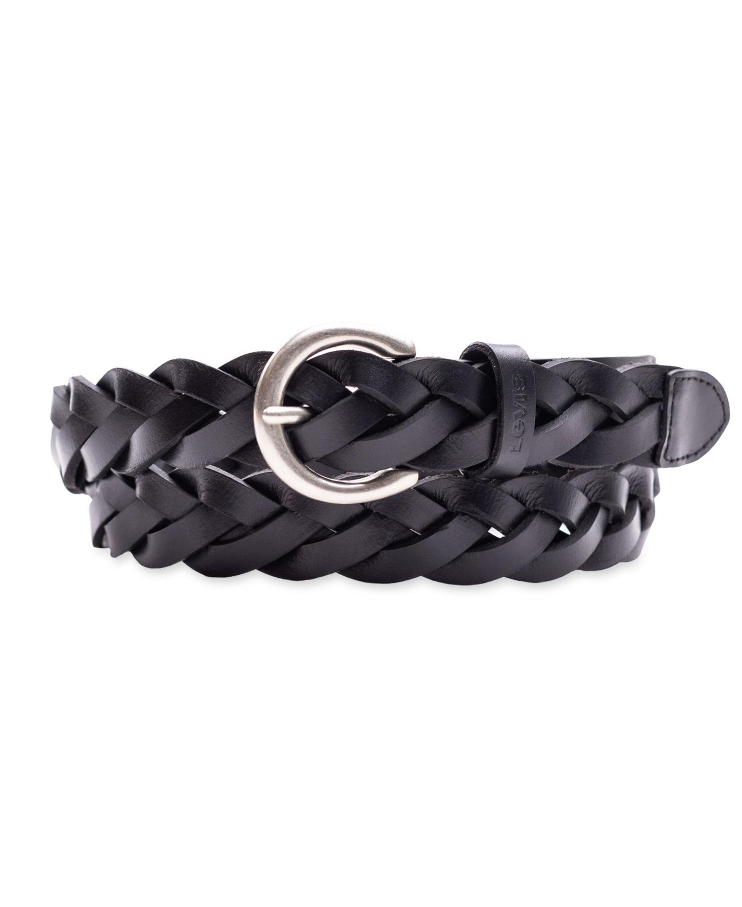 Women's Braided Leather Skinny Belt