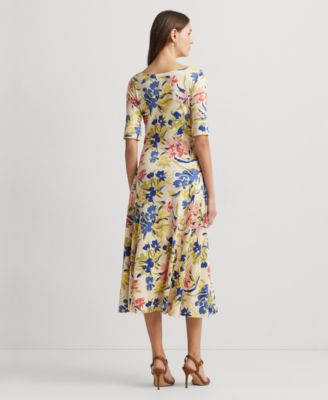 Lauren Ralph Lauren Women's Floral Stretch Cotton Midi Dress