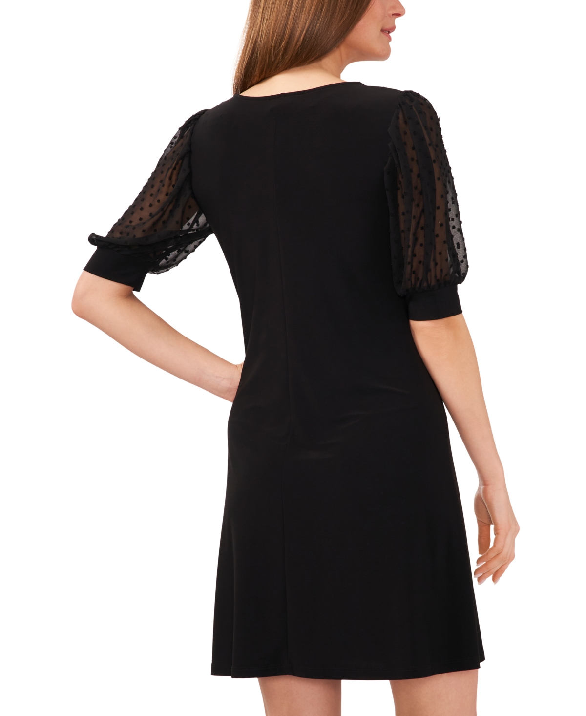 Shop Msk Women's Contrast-sleeve Jersey Shift Dress In Black