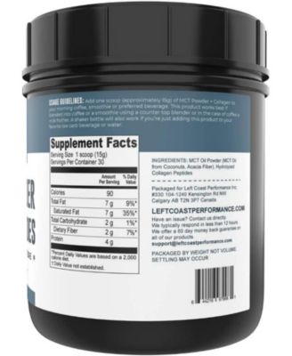 Left Coast Performance MCT Oil Powder + Keto Collagen Peptides + Acacia ...