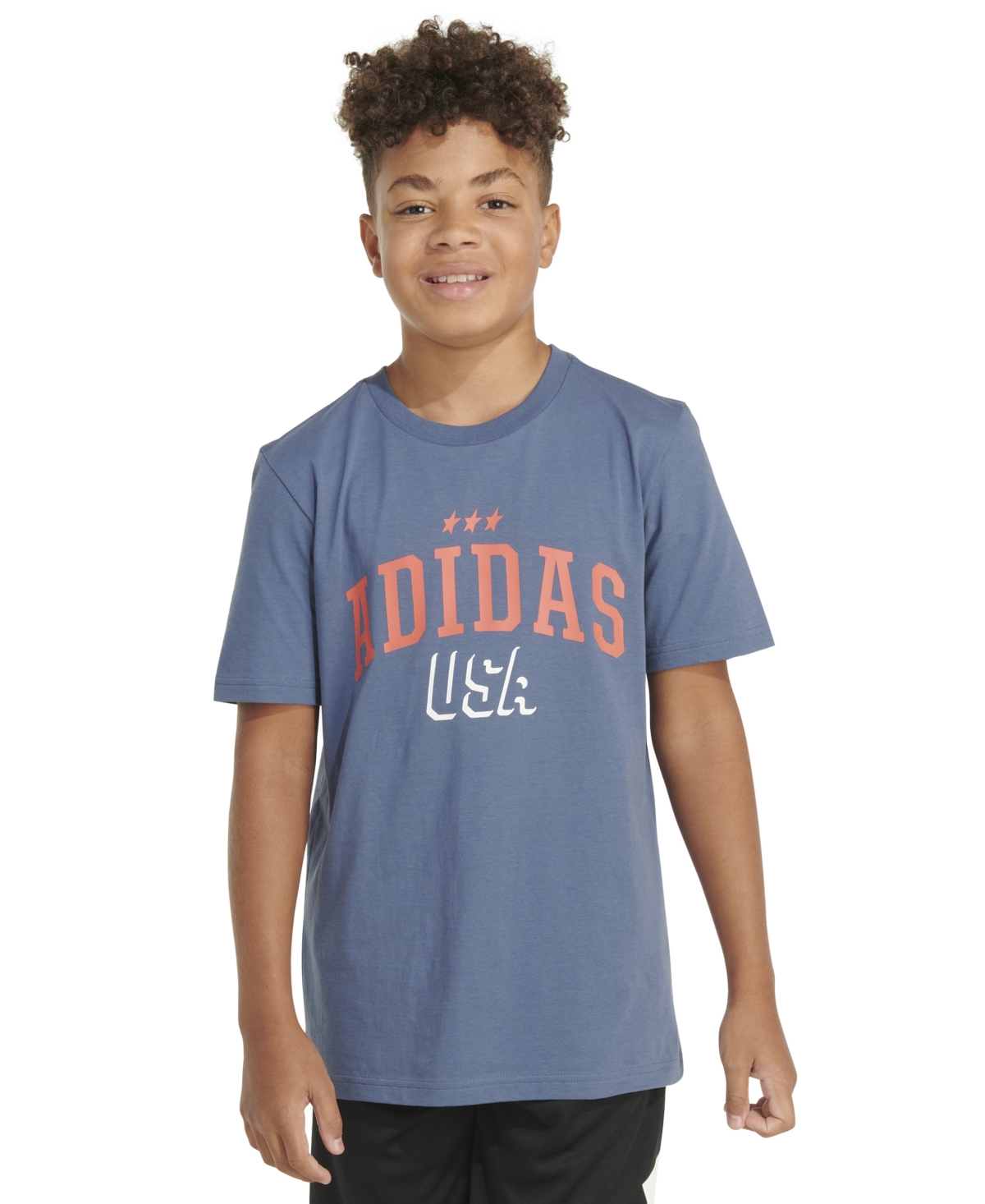 Shop Adidas Originals Big Boys Short-sleeve Cotton Usa Graphic T-shirt In Preloved Ink