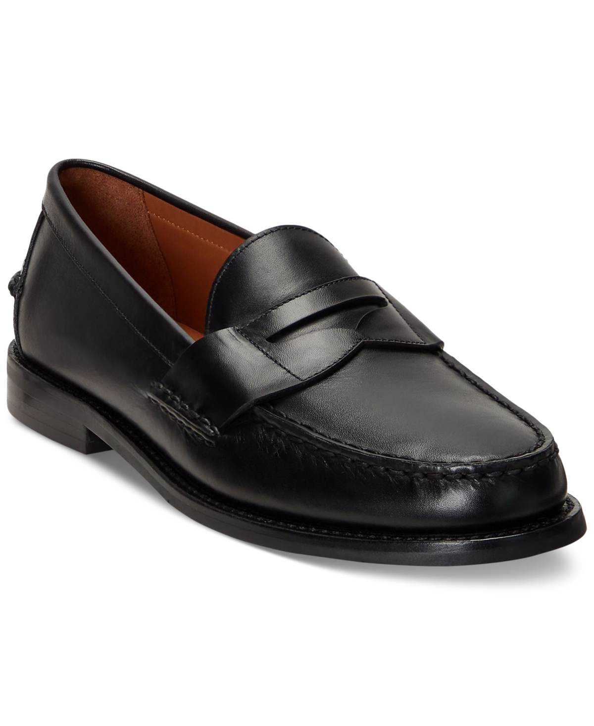 Shop Polo Ralph Lauren Men's Alston Leather Penny Loafers In Black