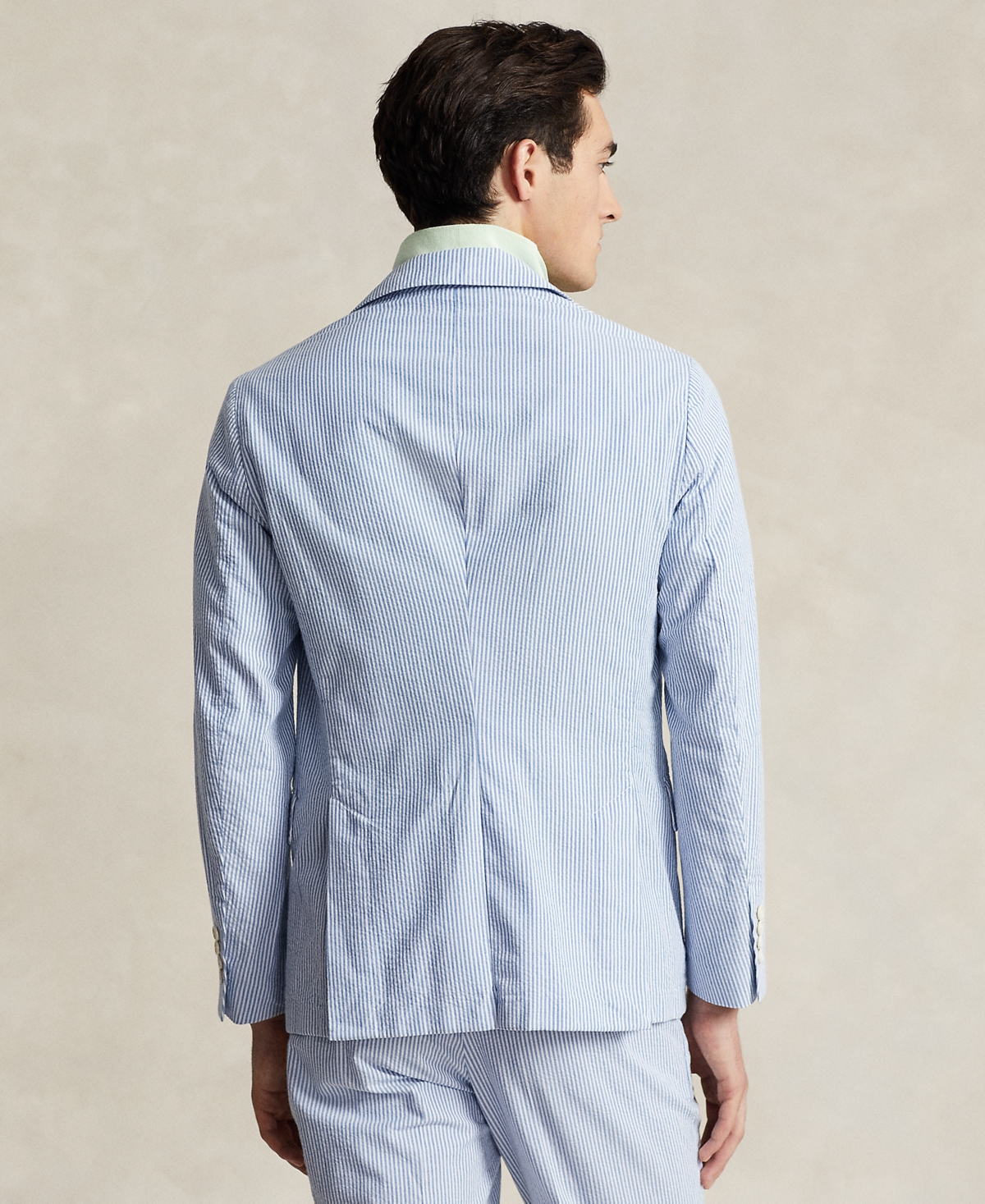 Shop Polo Ralph Lauren Men's Polo Soft Seersucker Suit Jacket In Bright Blue,white