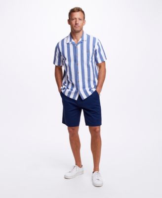 Shop Weatherproof Vintage Mens Short Sleeve Cotton Seersucker Shirt 9 Cotton Twill Stretch Shorts In Bright Cobalt