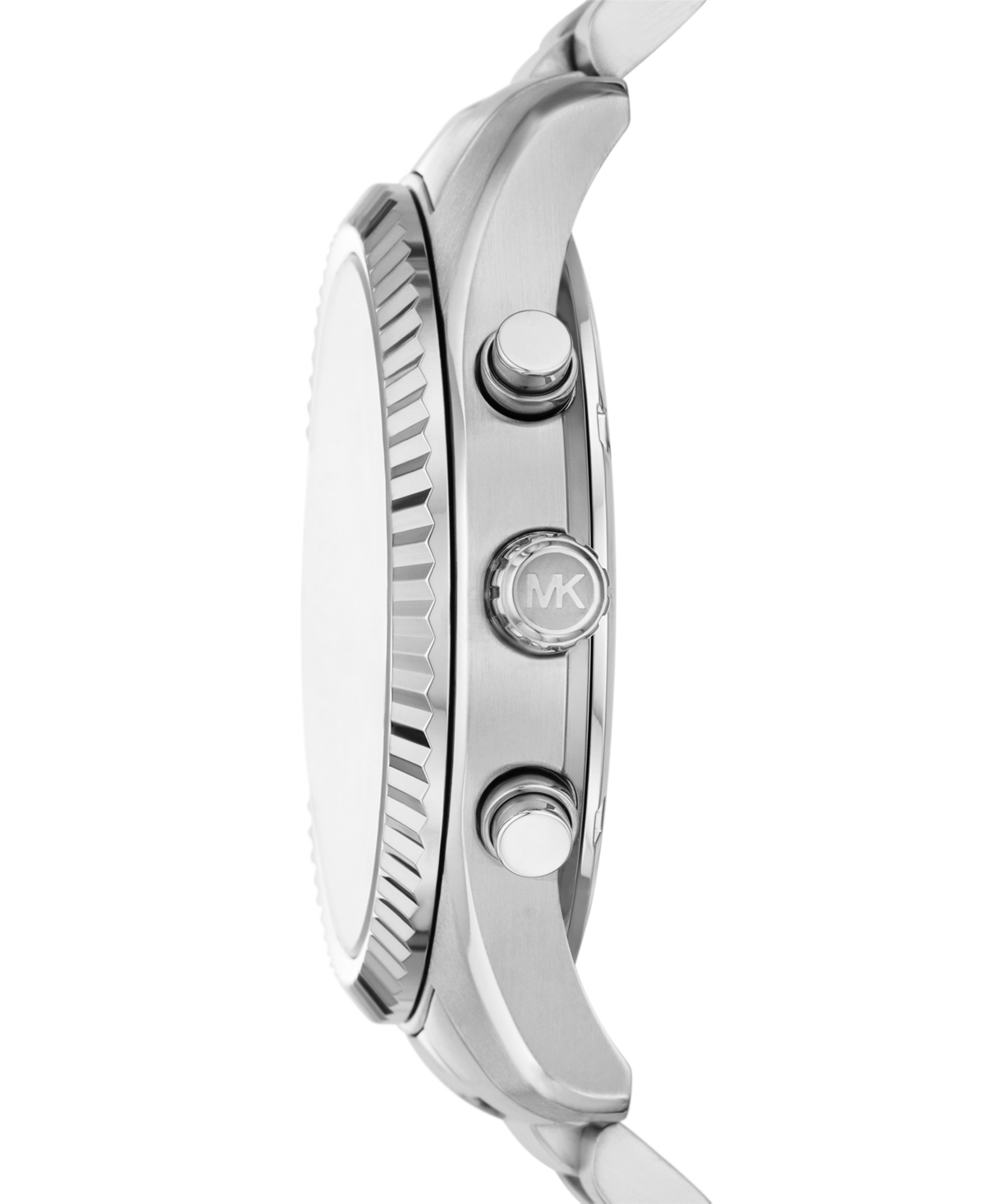 Michael Kors Men's Lexington Chronograph Silver-tone Stainless Steel Watch 44mm In Silver-tone