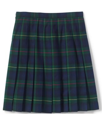 Little Girls School Uniform Plaid Pleated Skirt Below the Knee