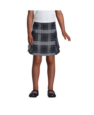 Big Girls Plus Side Pleat Plaid Skort Above the Knee