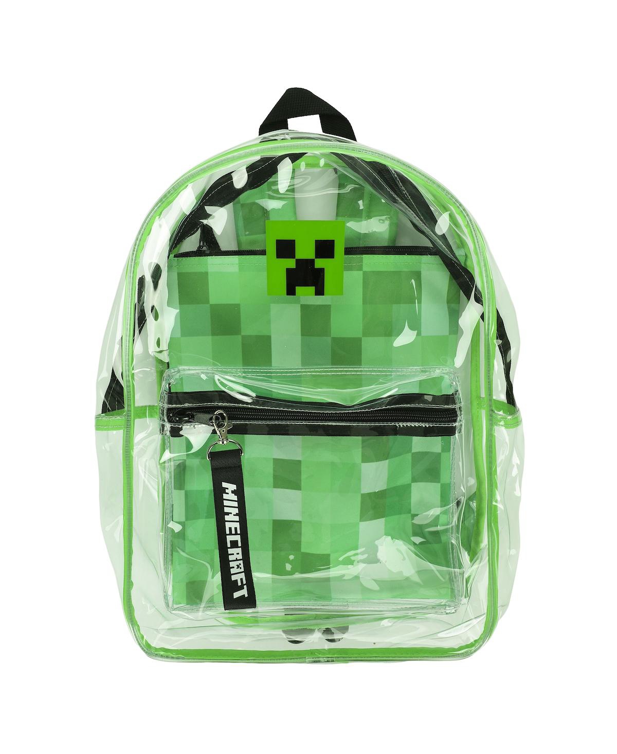 17" Clear Plastic Backpack with Removable Laptop Pocket - Green