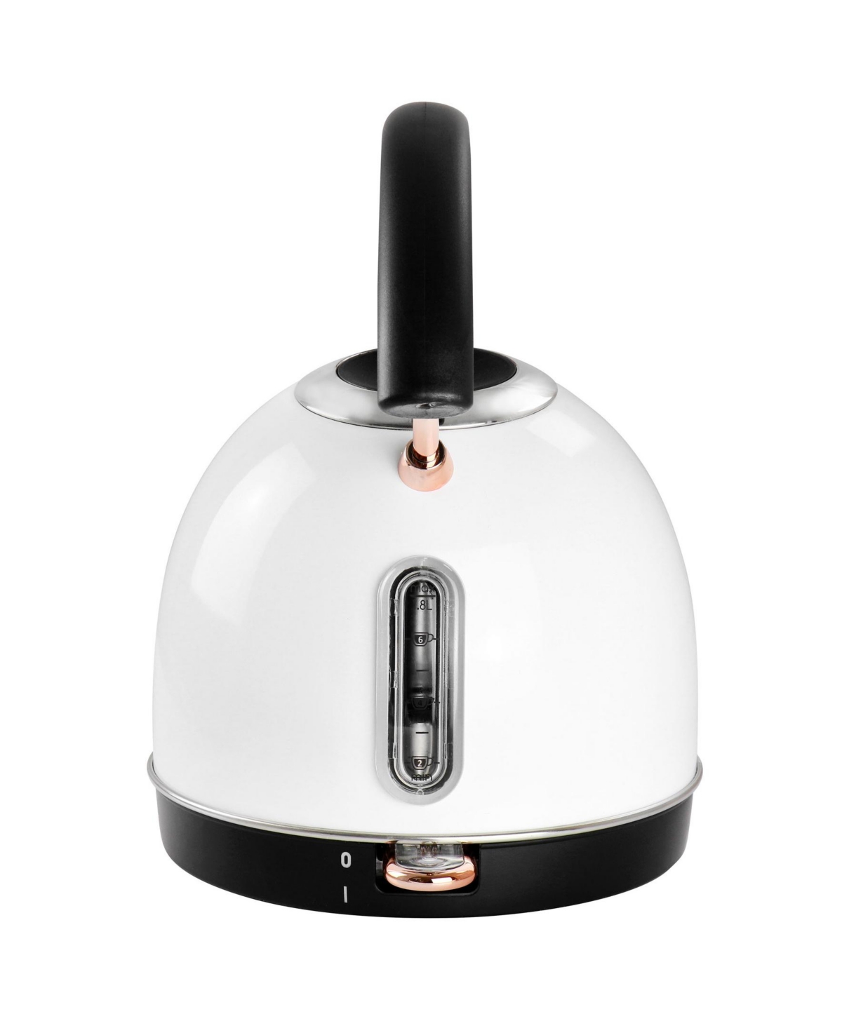 Megachef 1.8l White Half Circle Electric Tea Kettle With Th In White