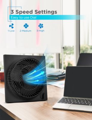 BLACK+DECKER Portable 9 Inch Box Fan, 3 Speed Settings & Self Standing