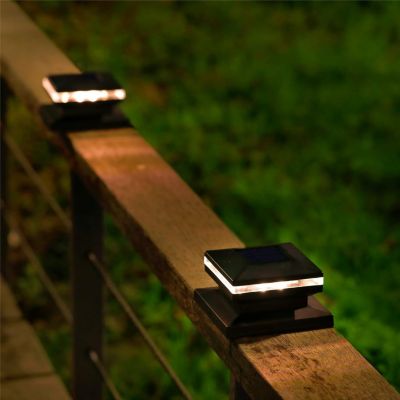 6-Pack Solar Post Cap Lights Outdoor Waterproof