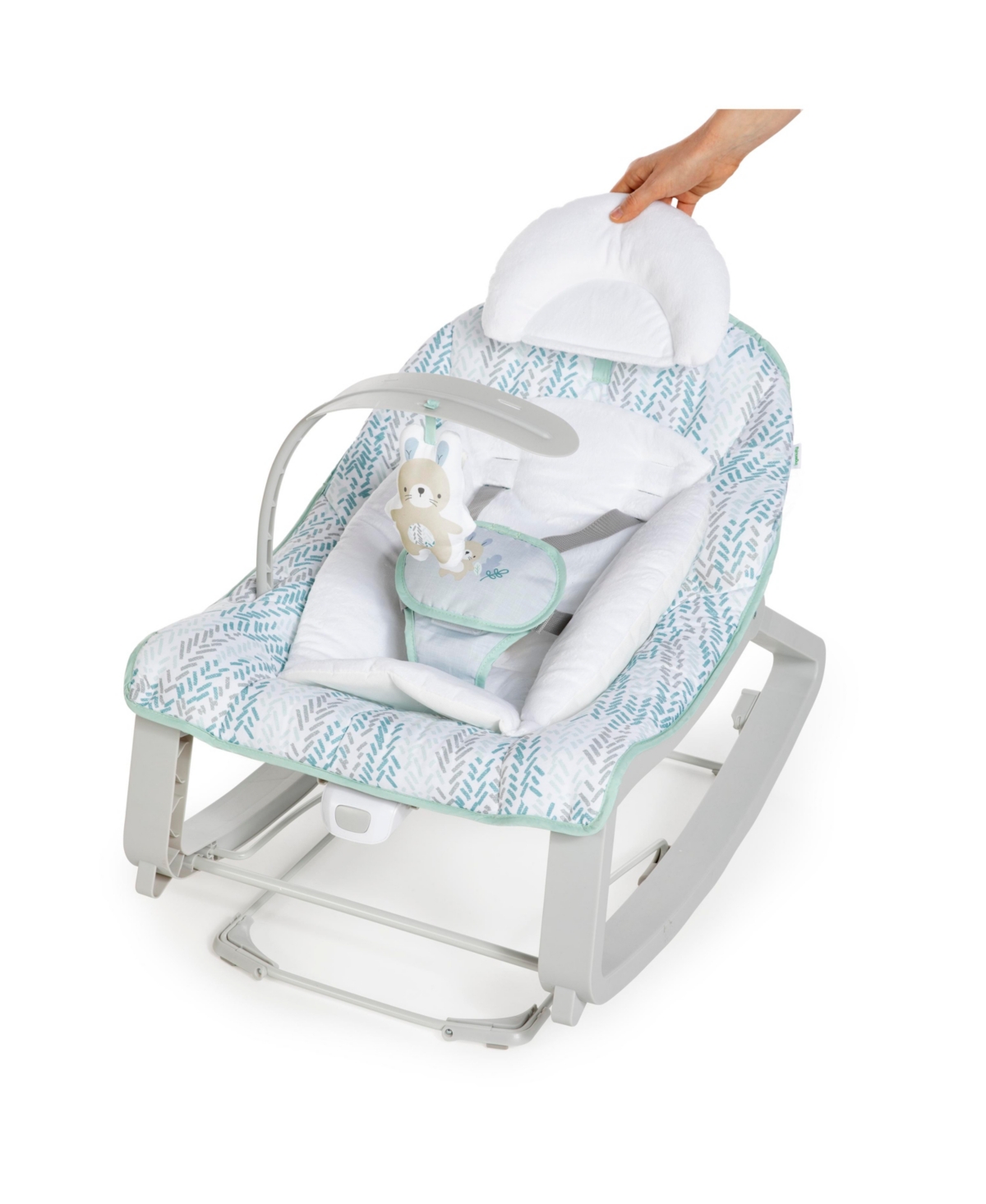 Ingenuity Keep Cozy 3-in-1 Grow With Me Bounce Rock Seat In Blue
