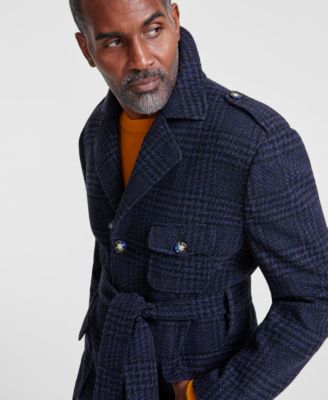 Men's Classic-Fit Plaid Overcoat