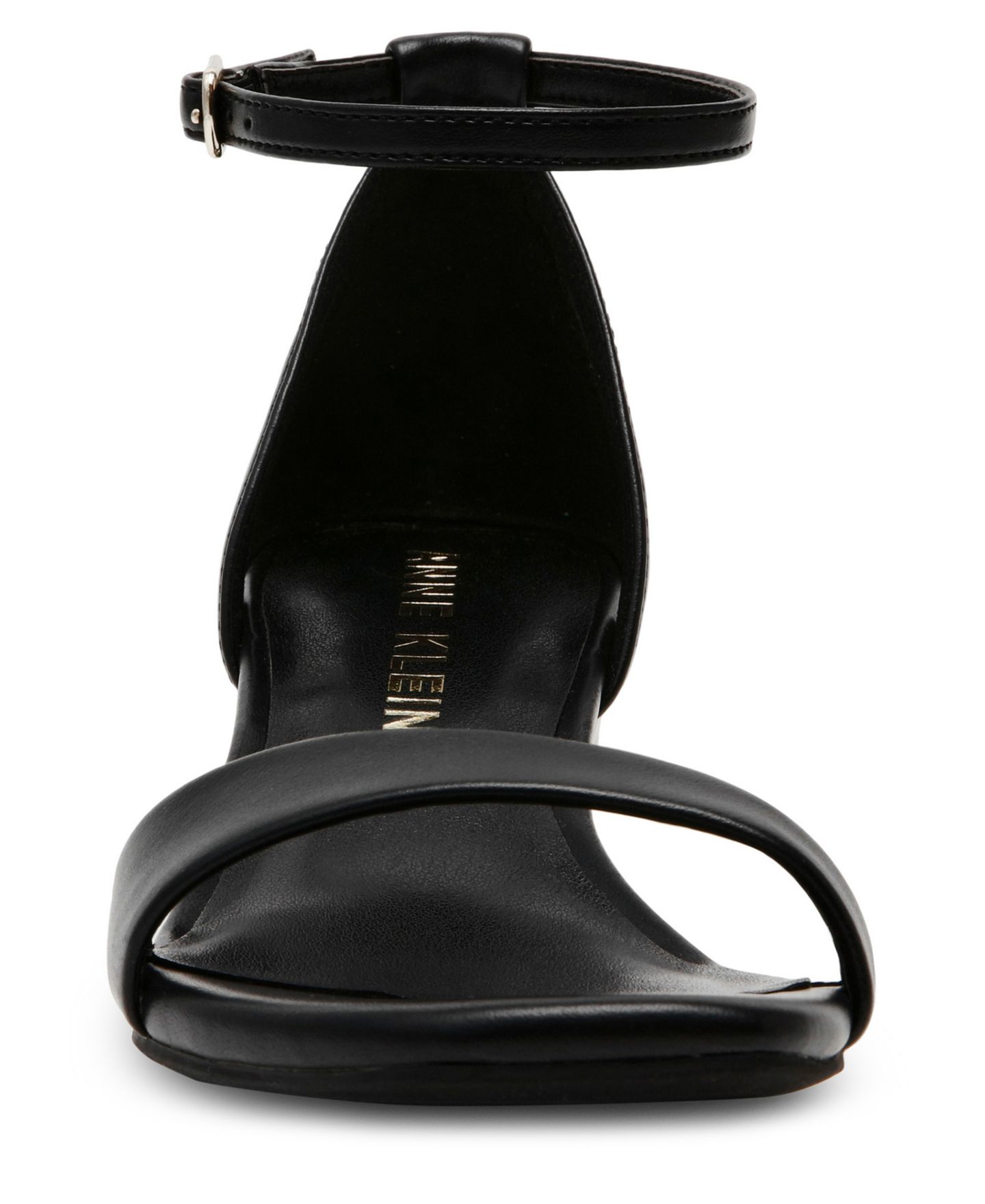 Женские сандалии Anne Klein Mia Ankle Strap Block Heel Dress Sandals, цвет: Чёрный гладкий — фото 5
