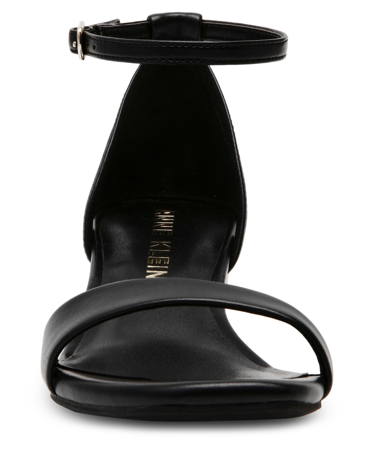 Shop Anne Klein Women's Mia Block Heel Sandals In Black Smooth
