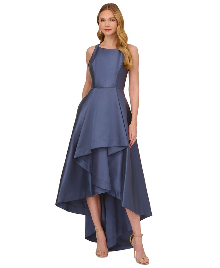 Adrianna Papell High-Low Mikado Gown - Macy's
