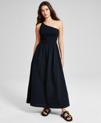 And Now This - Women's Cotton One-Shoulder Smocked Maxi Dress