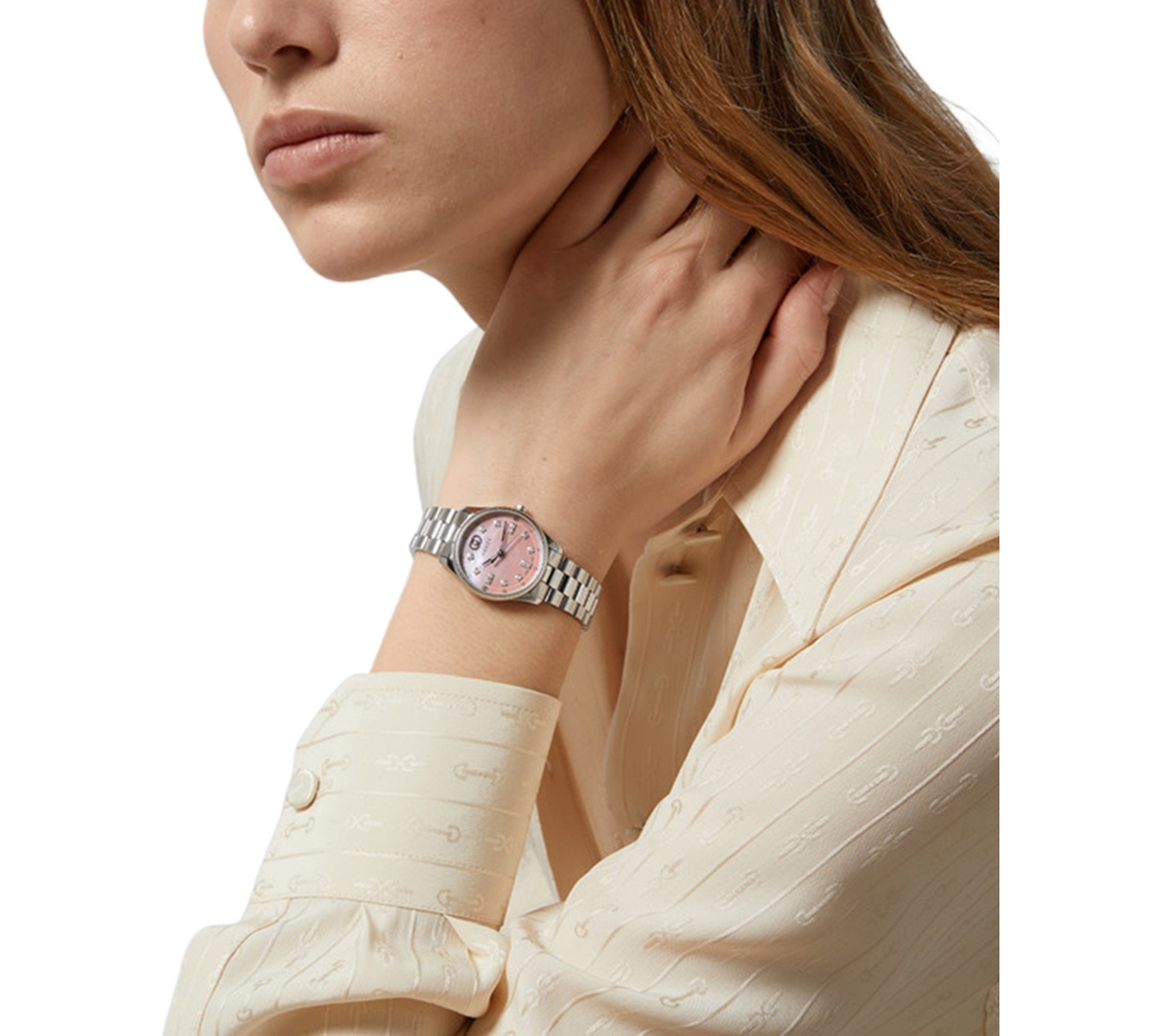 Shop Gucci Women's Swiss G-timeless Diamond (1/8. Ct. T.w.) Stainless Steel Bracelet Watch 29mm In No Color