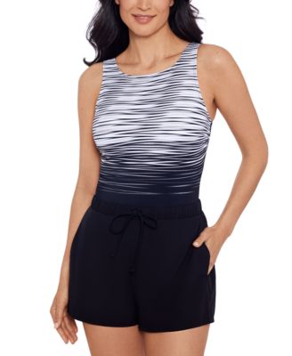 Swim Solutions - Women's High-Neck Runaround One-Piece Swimsuit