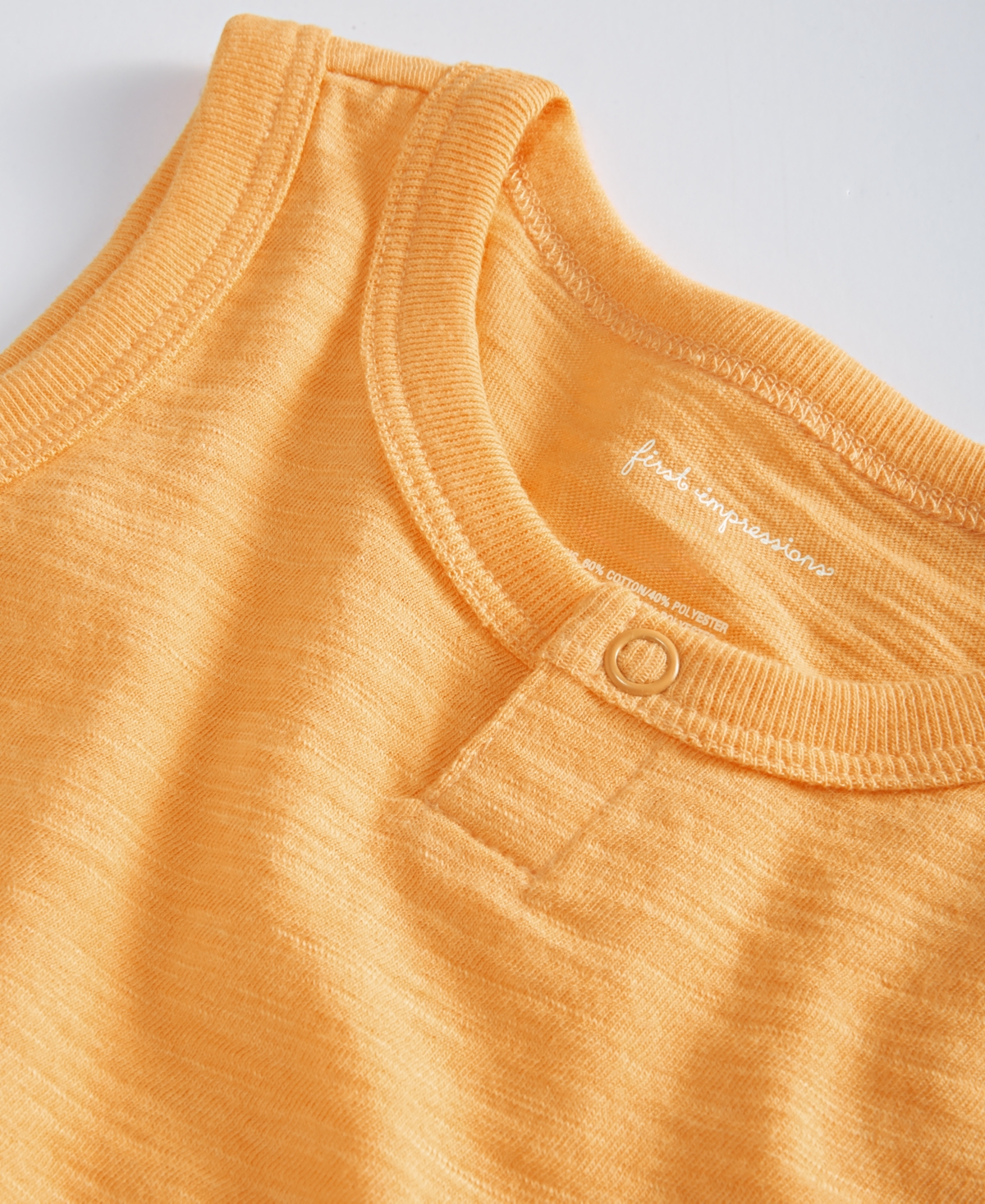Shop First Impressions Baby Boys Solid Henley Tank Top, Created For Macy's In Melon Sorbet
