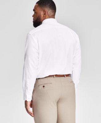 Men's Slim-Fit Gold Trim Solid Dress Shirt