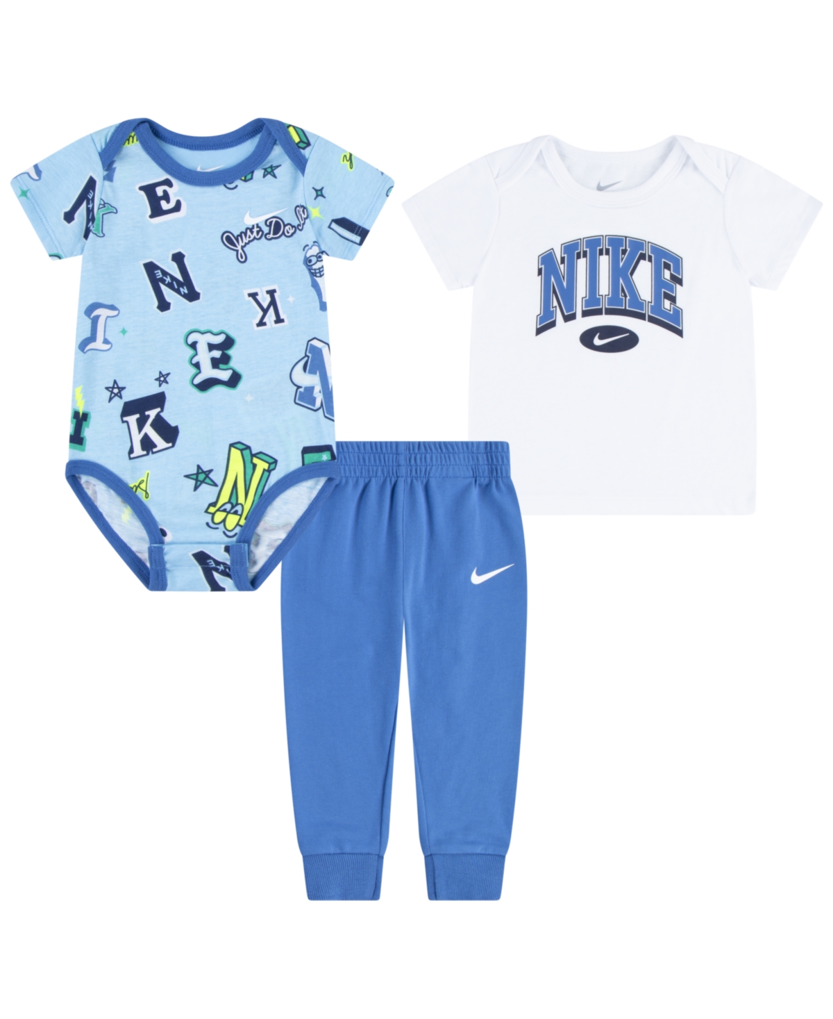 Nike Babies' Newborn Next Gen 3-piece Set In Star Blue